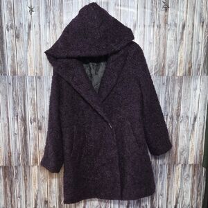 Hilary Radley Wool/mohair Blend Deep Purple Teddy Jacket Size 4